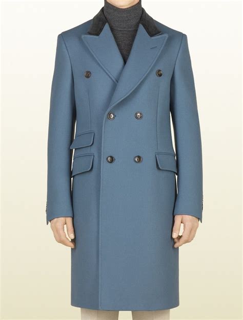 gucci blue grey wool equestrian coat